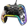 RGB Transparent Wired Gaming Controller with Dual Joystick & Turbo Mode