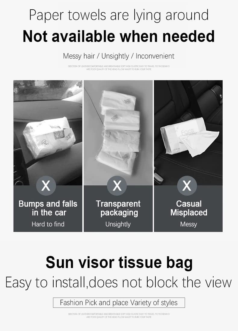 Sleek Luxury Leather Car Tissue Holder