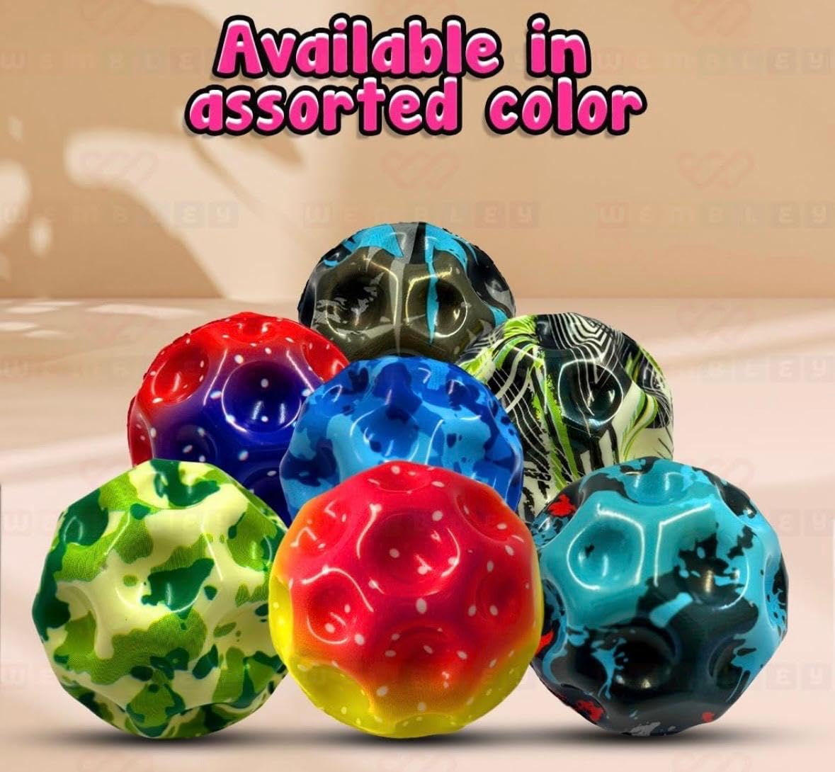 Super Bouncy Rubber Moon Ball Toy with Craters