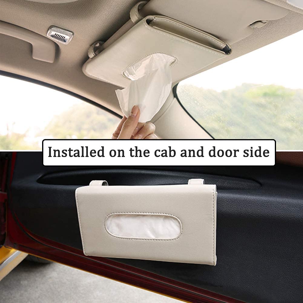 Sleek Luxury Leather Car Tissue Holder