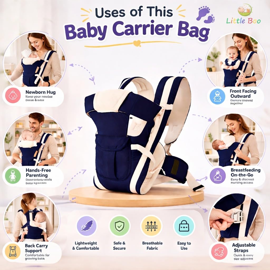 ComfortFit Adjustable Baby Carrier for Safe Baby Travel