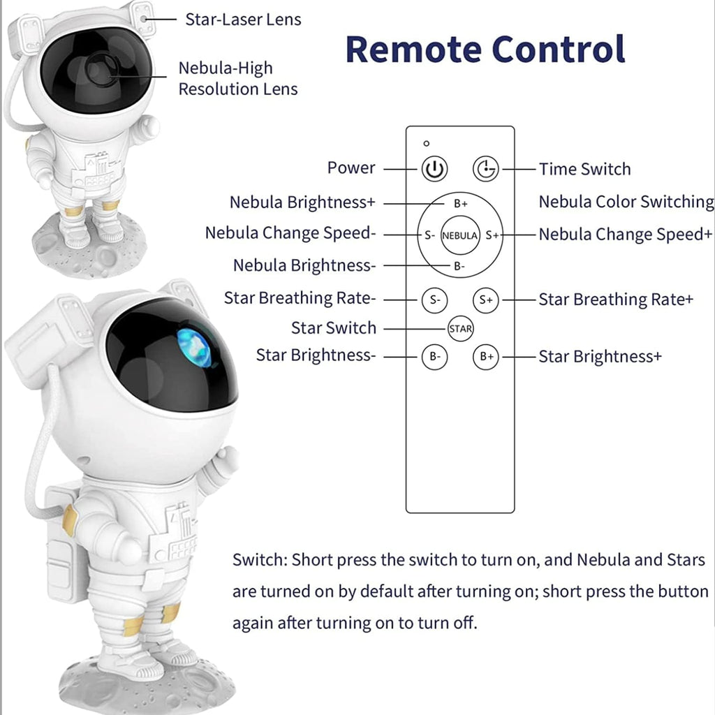 Astronaut Galaxy Projector Lamp – Star & Nebula Light for Home Decor