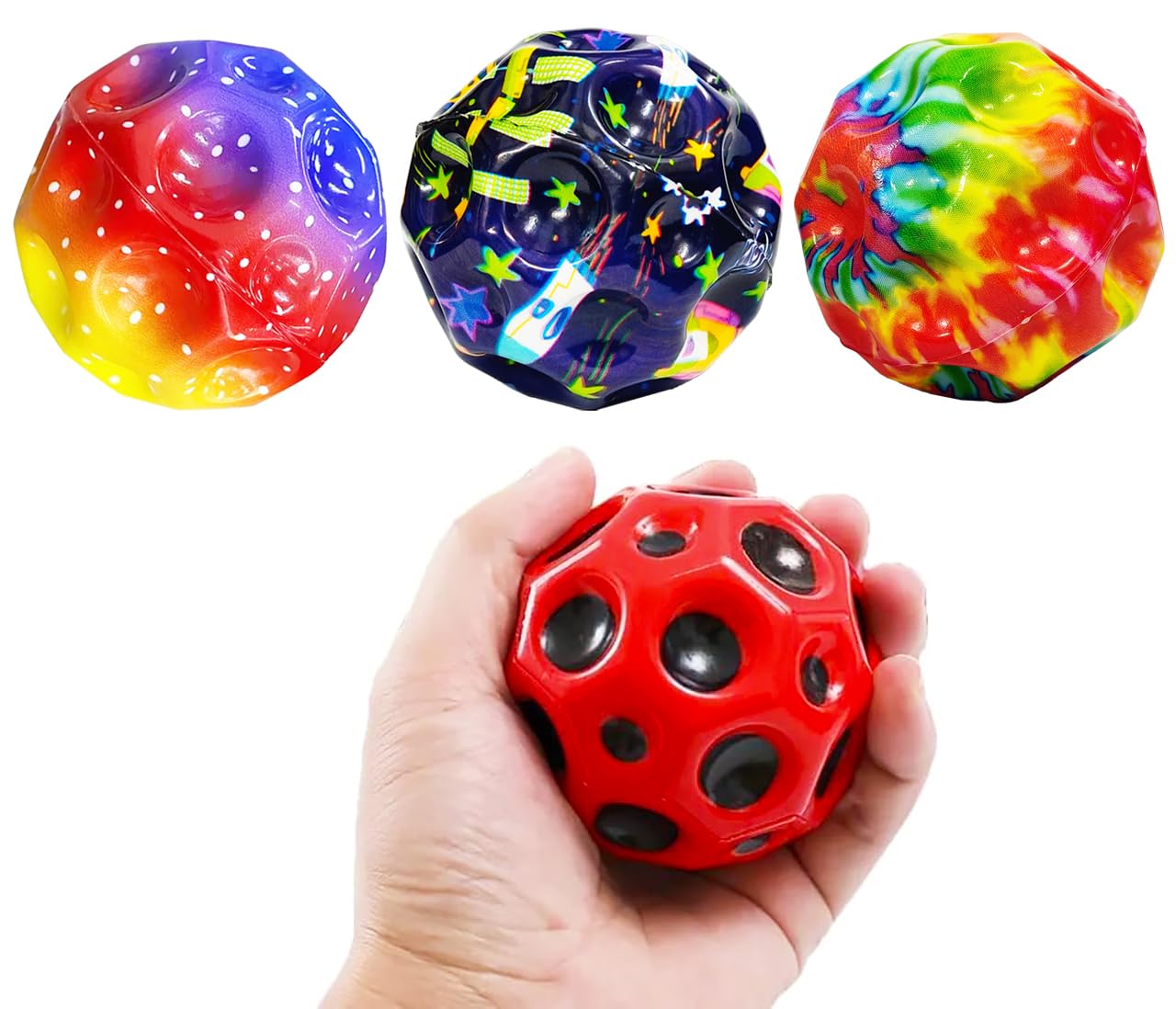 Super Bouncy Rubber Moon Ball Toy with Craters