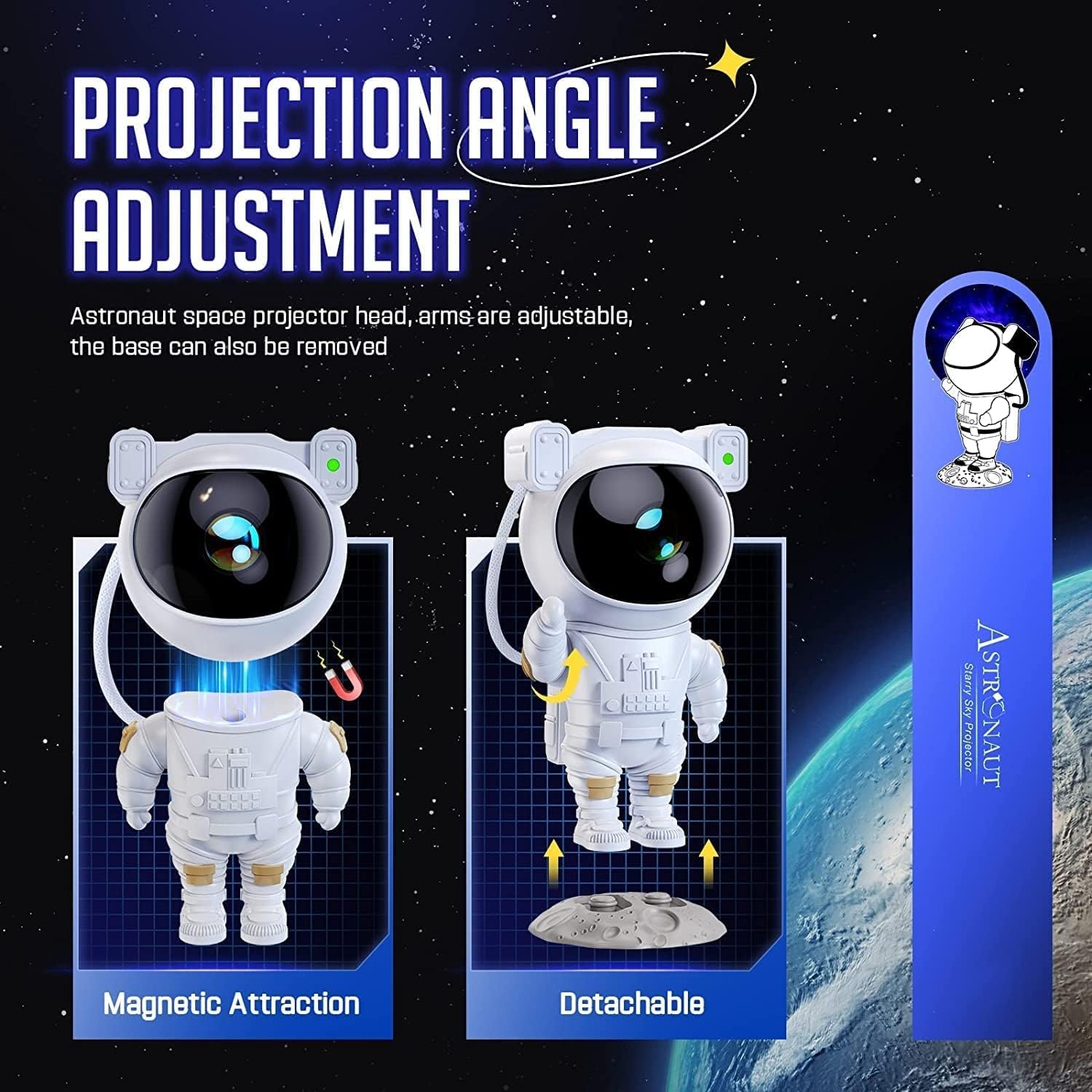 Astronaut Galaxy Projector Lamp – Star & Nebula Light for Home Decor