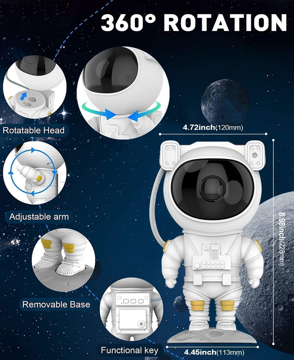 Astronaut Galaxy Projector Lamp – Star & Nebula Light for Home Decor