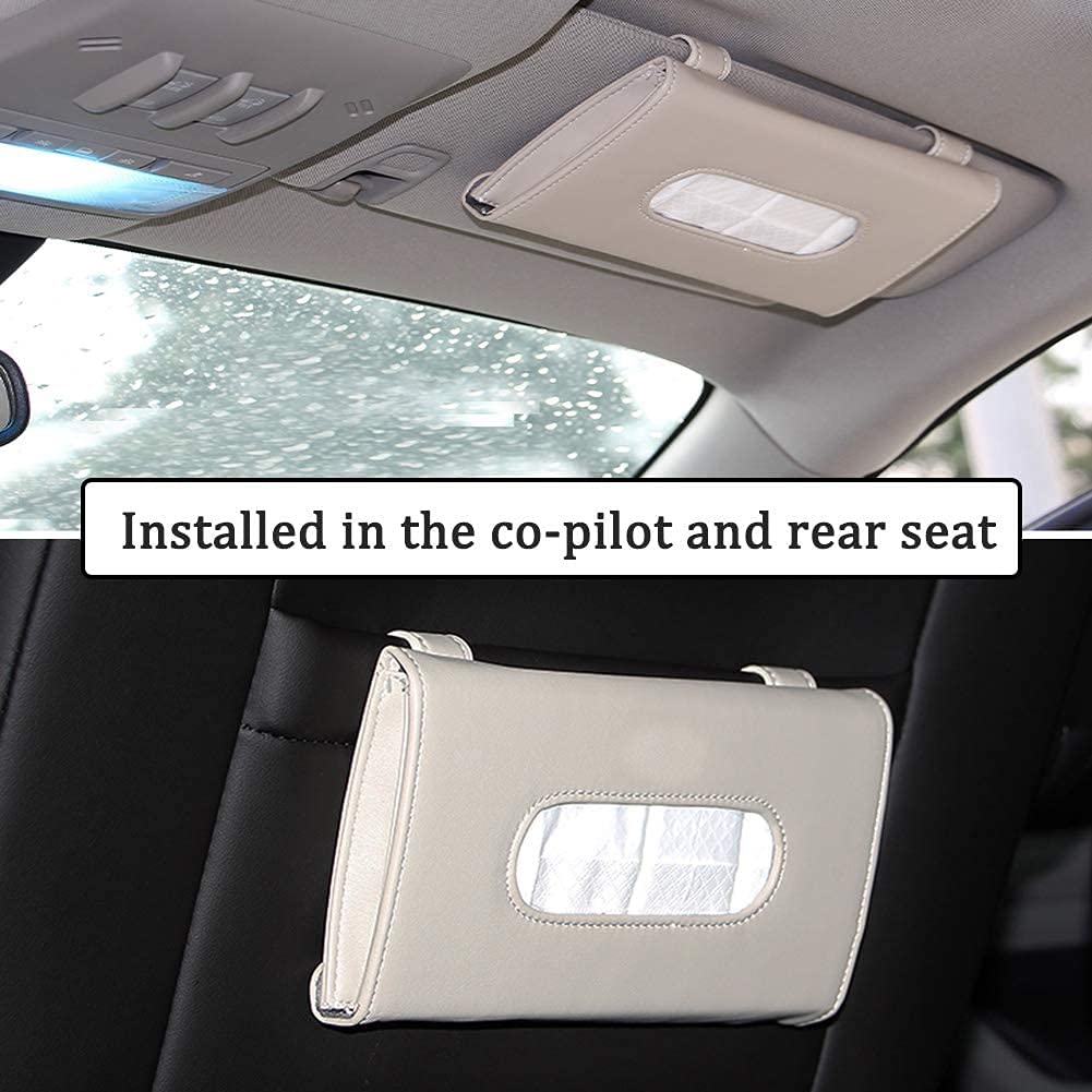 Sleek Luxury Leather Car Tissue Holder