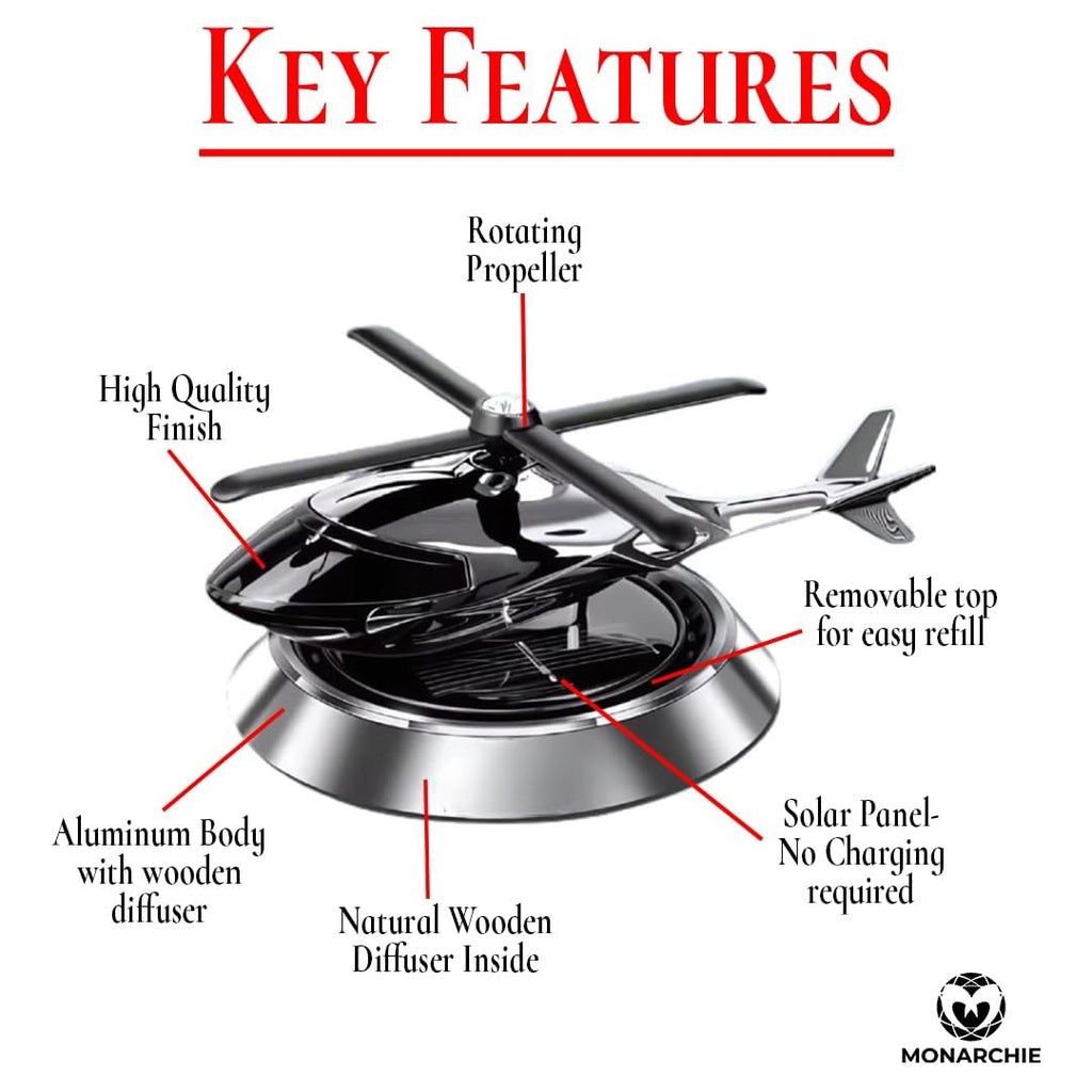 Solar Powered Helicopter Car Dashboard Aroma Diffuser