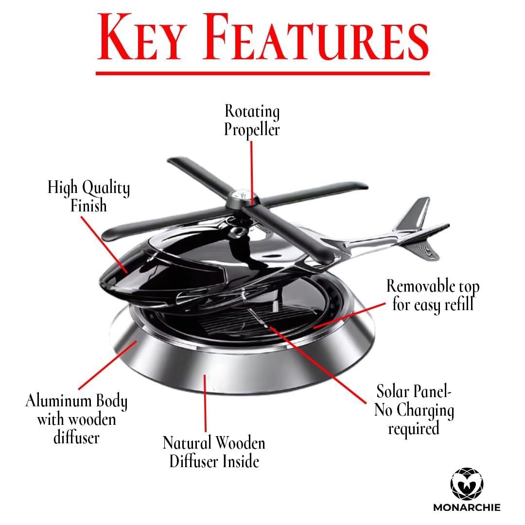 Solar Powered Helicopter Car Dashboard Aroma Diffuser