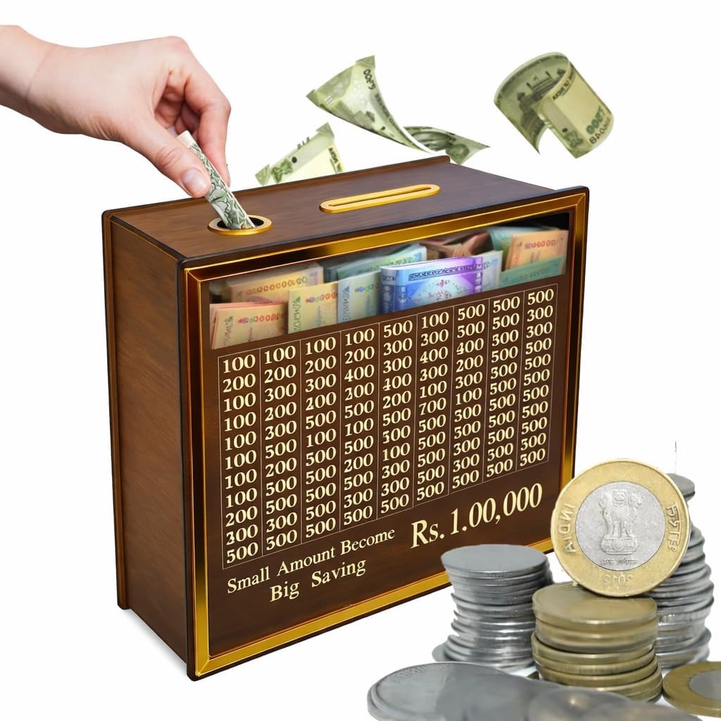 Unlock Your ₹1 Lakh Dream with wooden Smart Saving Box