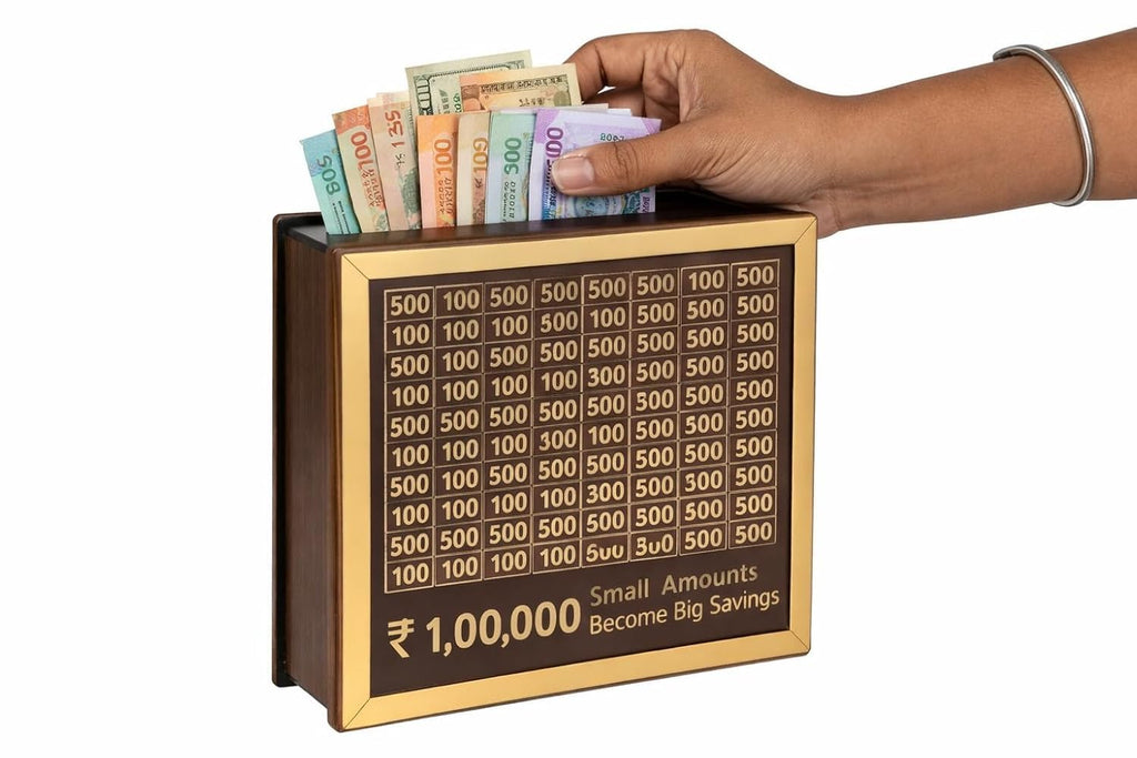 Unlock Your ₹1 Lakh Dream with wooden Smart Saving Box